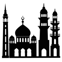 Islamic mosque architecture silhouettes minaret Islamic architecture