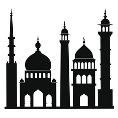 Islamic mosque minaret silhouettes diverse architectural styles Islamic architecture
