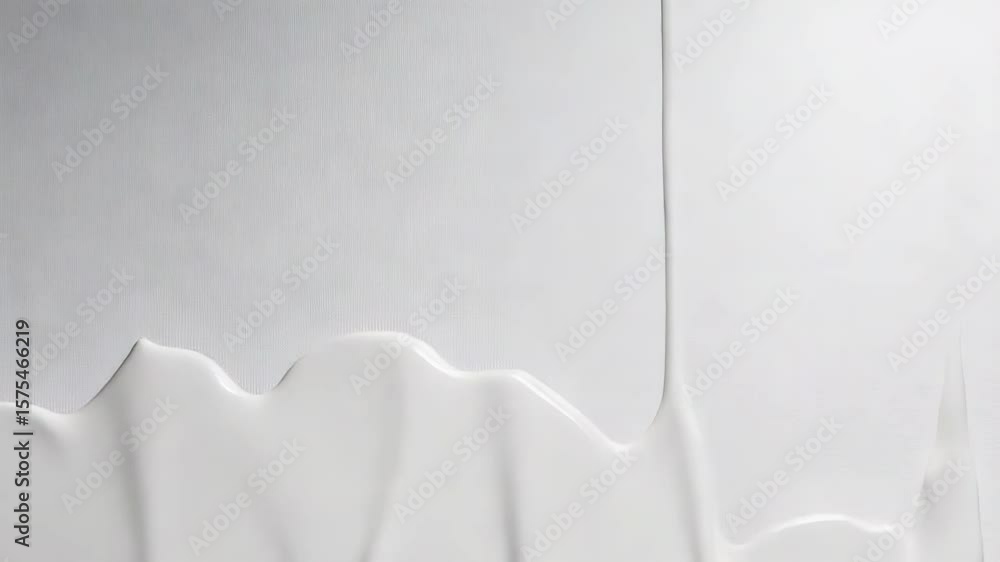 Poster white paint dripping on a white background creating an abstract pattern