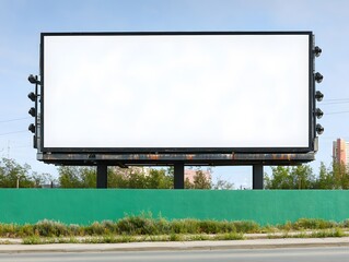 Blank billboard on a city street.