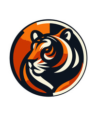 Tiger Head Vector Image.
