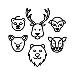 Minimalist Lion Head Silhouette With Mane animal