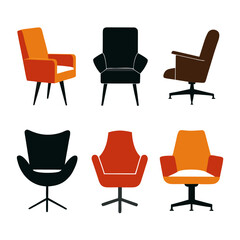 Modern chairs in orange black and brown furniture office chairs