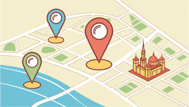 Find places near me map location pin icon destination pointer landmark gps navigation travel guide vector 100