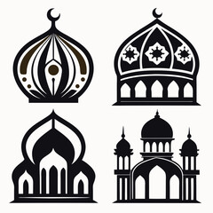 Islamic dome architecture designs black and white mosque