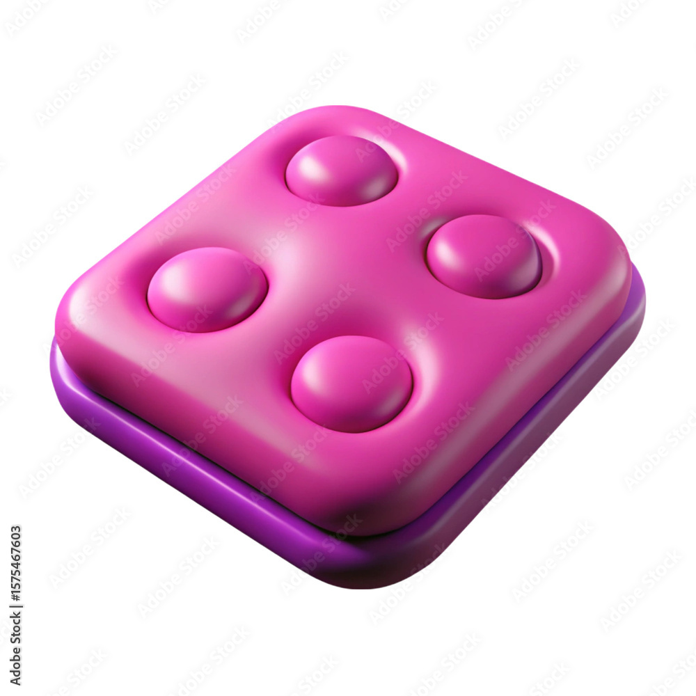 Poster abstract 3d render of a pink and purple square object with rounded features