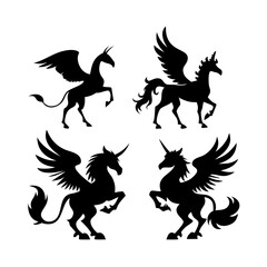 Majestic unicorn prancing with flowing mane fantasy