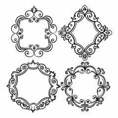 Ornate decorative scrollwork flourishes and borders