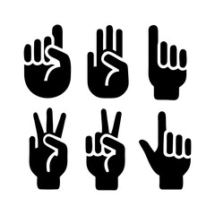 Peace hand gesture silhouettes peace sign symbol
