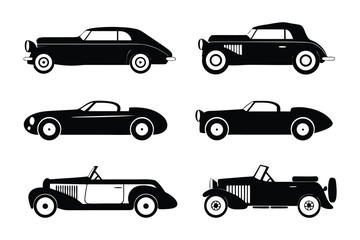 Vintage Car Silhouettes: A curated collection of classic car silhouettes, capturing the timeless design and elegance of automotive history.