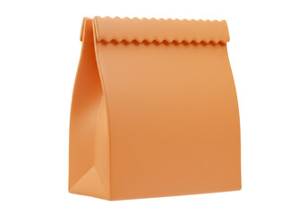 Isolated Brown Paper Bag Lunch Package in Transparent Background
