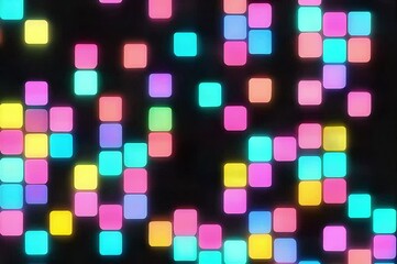 Colorful pastel pixel blocks animation background - Powered by Adobe