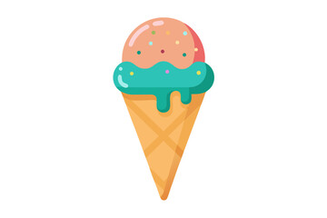 Melting Ice Cream Cone Sprinkles Fun Symbol