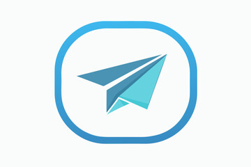 paper plane symbol rounded shape digital send