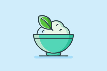 ice cream bowl scoop small mint dessert