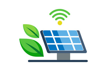 home solar panel energy bolt green light