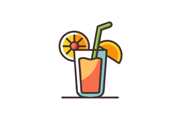 tall glass colorful smoothie straw tropical