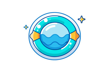 top view pool icon ring water splash