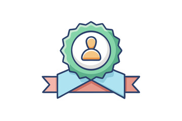 user icon badge ribbon verified tick