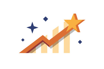 upward trending arrow spark star success