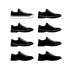 Six Sneaker Side Views With Varied Soles footwear shoe