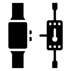 Smartwatch and connected device icons wearable technology digital device