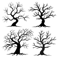 Spooky Twisted Bare Tree Silhouettes spooky trees bare trees