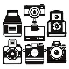 Vintage camera collection with polaroid style vintage cameras retro cameras