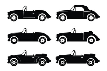 Classic Car Silhouettes: A collection of vintage car silhouettes in a variety of styles, perfect for adding a touch of retro charm to any project. Showcasing elegance and timeless design