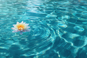 White lotus flower blue water tranquil peaceful wellness reflection nature calm