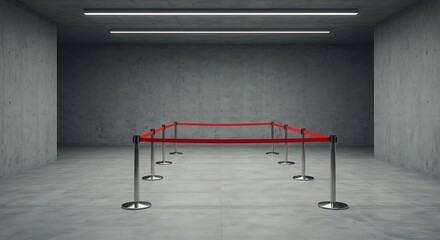 stanchions barrier on concrete room