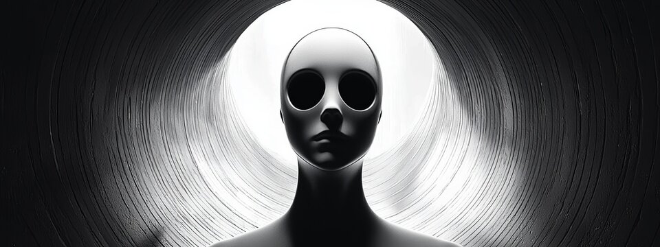 Abstract portraiture captured inside a dark tunnel.