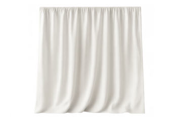 Realistic flowing white curtain isolated on transparent background, ideal for interior design or window decoration