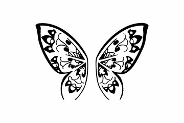 Intricate butterfly wings pattern with detailed geometric designs