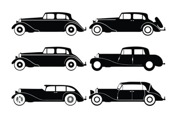 Classic Cars Collection: A stylized array of vintage automobiles, each a testament to timeless design and automotive heritage. showcasing the elegance of a bygone era
