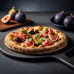 Gourmet Pizza with Prosciutto, Figs, and Basil