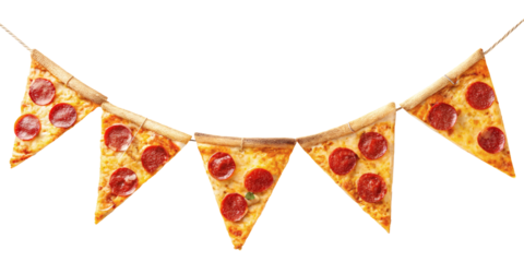 Festive Pizza Garland banner envelope.