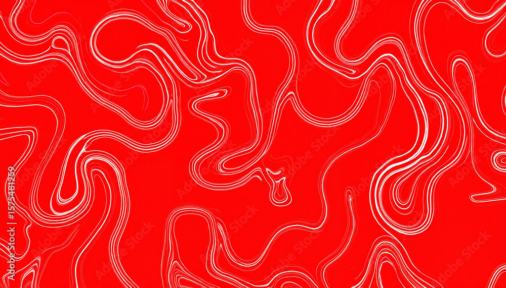 Poster abstract red wavy background with white lines in modern style