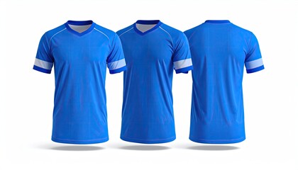 Blue sports jersey mockup, front and back views