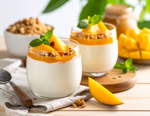 망고 그래놀라 요거트 컵 Mango Granola Yogurt Cups