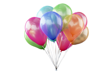 Colorful glossy balloons in vibrant tones