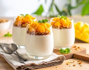 망고 그래놀라 요거트 컵 Mango Granola Yogurt Cups