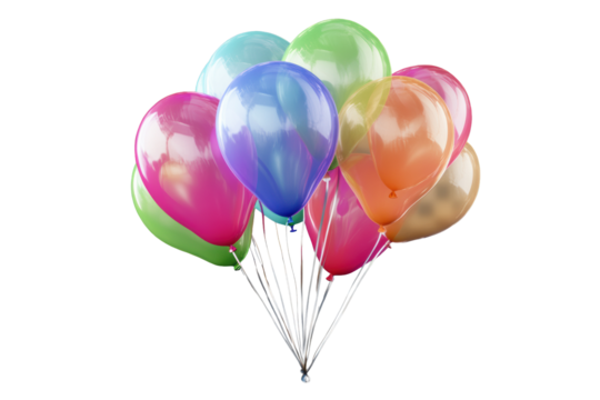 Colorful glossy balloons in vibrant tones