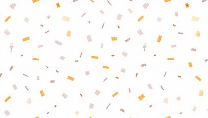 Fototapeta na wymiar Abstract confetti pattern with orange and pink shapes on white background 