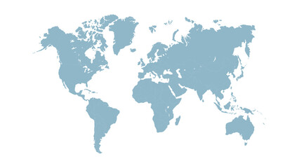 World Map Outline – Black and White Dot and Line Style Vector Illustration

