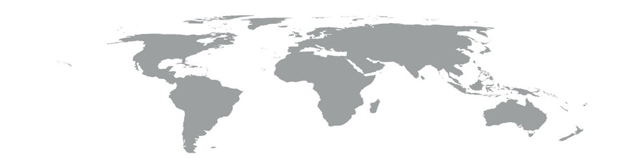 World Map Outline – Black and White Dot and Line Style Vector Illustration

