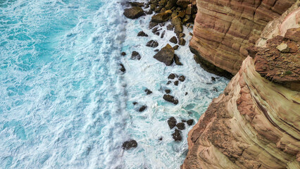 Breathtaking bird's-eye view of Natural Bridge, a geological wonder in Kalbarri National Park