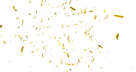Golden Confetti Transparent Background. Gold Confeti Failling White Background. 3d Rendering Transparent Confeti. bright confetti isolated on transparent background.