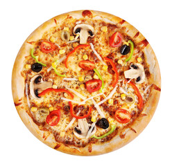 pizza on white background