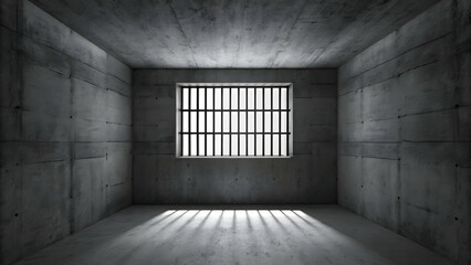 Solitary Concrete Cell with Barred Window